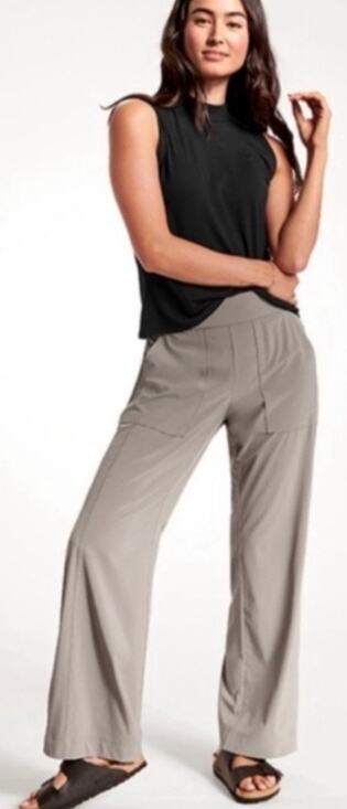 Athleta Pants - Athleta Chelsea Wide Leg Pants Gray Light Asphalt Size 6 Travel Athleisure